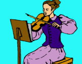Dibuix Dama violinista pintat per CLAUDIA SORIANO