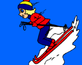 Dibuix Esquiadora pintat per lorena