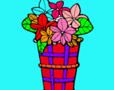 Dibuix Cistell amb flors 3 pintat per soraida
