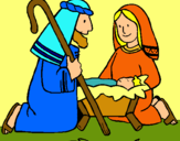 Dibuix Adoren al nen Jesús  pintat per Helena Nadalenca