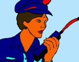 Dibuix Policia amb el walkie pintat per Eulàlia 