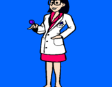 Dibuix Doctora amb ulleres pintat per Maria luiza