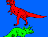 Dibuix Triceratops i tiranosaurios rex  pintat per jan