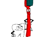 Dibuix Queixal i raspall de dents pintat per romaysa