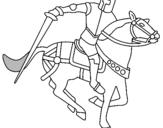 Dibuix Cavaller a cavall IV pintat per marcel
