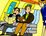Dibuix Passatgers en l'avió pintat per pilar