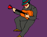 Dibuix Guitarrista amb barret  pintat per youtube
