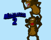 Dibuix Madagascar 2 Manson i Phil pintat per aina marí 