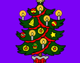Dibuix Arbre de Nadal amb espelmes pintat per esther s c 