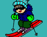 Dibuix Nen esquiant  pintat per eufivi