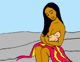 Dibuix Mare amb la seva nadó pintat per mariaaa!!