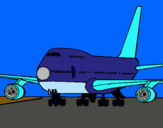 Dibuix Avió en pista  pintat per h2003