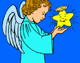 Dibuix Àngel i estrella pintat per Anoiram