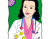 Dibuix Doctora somrient pintat per Maria luiza