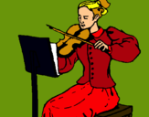 Dibuix Dama violinista pintat per estefania  gali