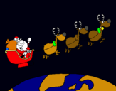 Dibuix Pare Noel repartint regals 3 pintat per ROGER