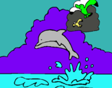 Dibuix Dofí i gavina pintat per LAIA