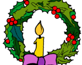 Dibuix Corona de nadal i una espelma pintat per marta