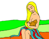 Dibuix Mare amb la seva nadó pintat per Claudina