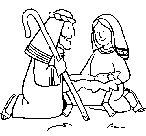 Dibuix Adoren al nen Jesús  pintat per ONA