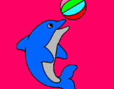 Dibuix Dofí jugant amb una pilota pintat per ivette