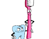 Dibuix Queixal i raspall de dents pintat per TRBLL