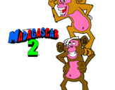 Dibuix Madagascar 2 Manson i Phil pintat per marti