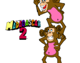 Dibuix Madagascar 2 Manson i Phil pintat per raúl