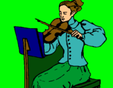 Dibuix Dama violinista pintat per alex-gali