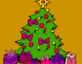Dibuix Arbre de Nadal pintat per zaida
