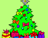 Dibuix Arbre de Nadal pintat per arbre