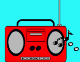 Dibuix Radio cassette 2 pintat per estefania  gali