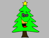 Dibuix arbre nadal pintat per arbre