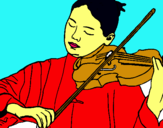 Dibuix Violinista  pintat per ISABELY GALI