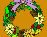 Dibuix Corona de flors nadalenca  pintat per meritxell torres