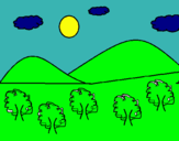 Dibuix Muntanyes 4 pintat per DALILA