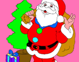 Dibuix Santa Claus i un arbre de nadal  pintat per martina