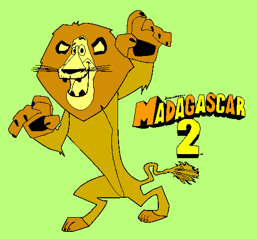 Dibuix Madagascar 2 Alex pintat per Ferran el guerrer