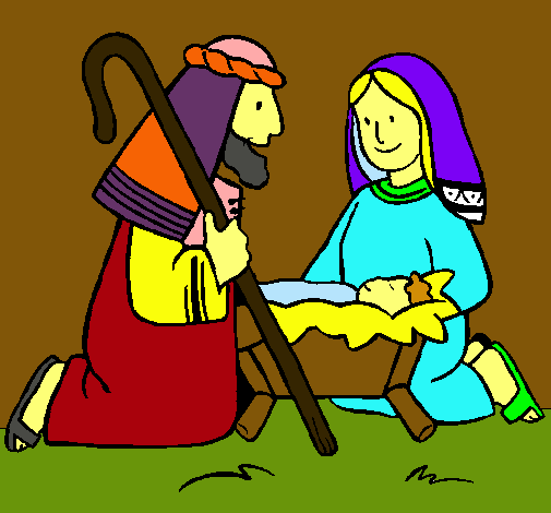 Dibuix Adoren al nen Jesús  pintat per maria prat