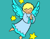 Dibuix Angelet pintat per estrella
