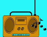 Dibuix Radio cassette 2 pintat per heidi  gali