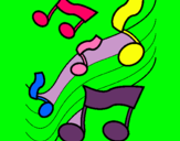 Dibuix Notes en l'escala musical  pintat per paola -gali