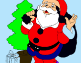 Dibuix Santa Claus i un arbre de nadal  pintat per alice