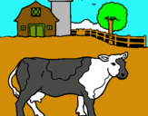 Dibuix Vaca pasturant pintat per anònim