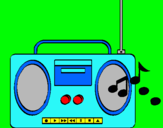 Dibuix Radio cassette 2 pintat per Lineth-gali
