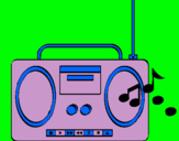 Dibuix Radio cassette 2 pintat per sara gil 2b gali