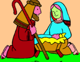 Dibuix Adoren al nen Jesús  pintat per anònim