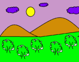 Dibuix Muntanyes 4 pintat per maria   dinares