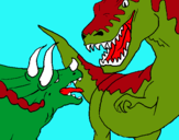Dibuix Lluita de dinosauris pintat per rogelio