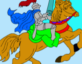 Dibuix Cavaller a cavall pintat per anònim